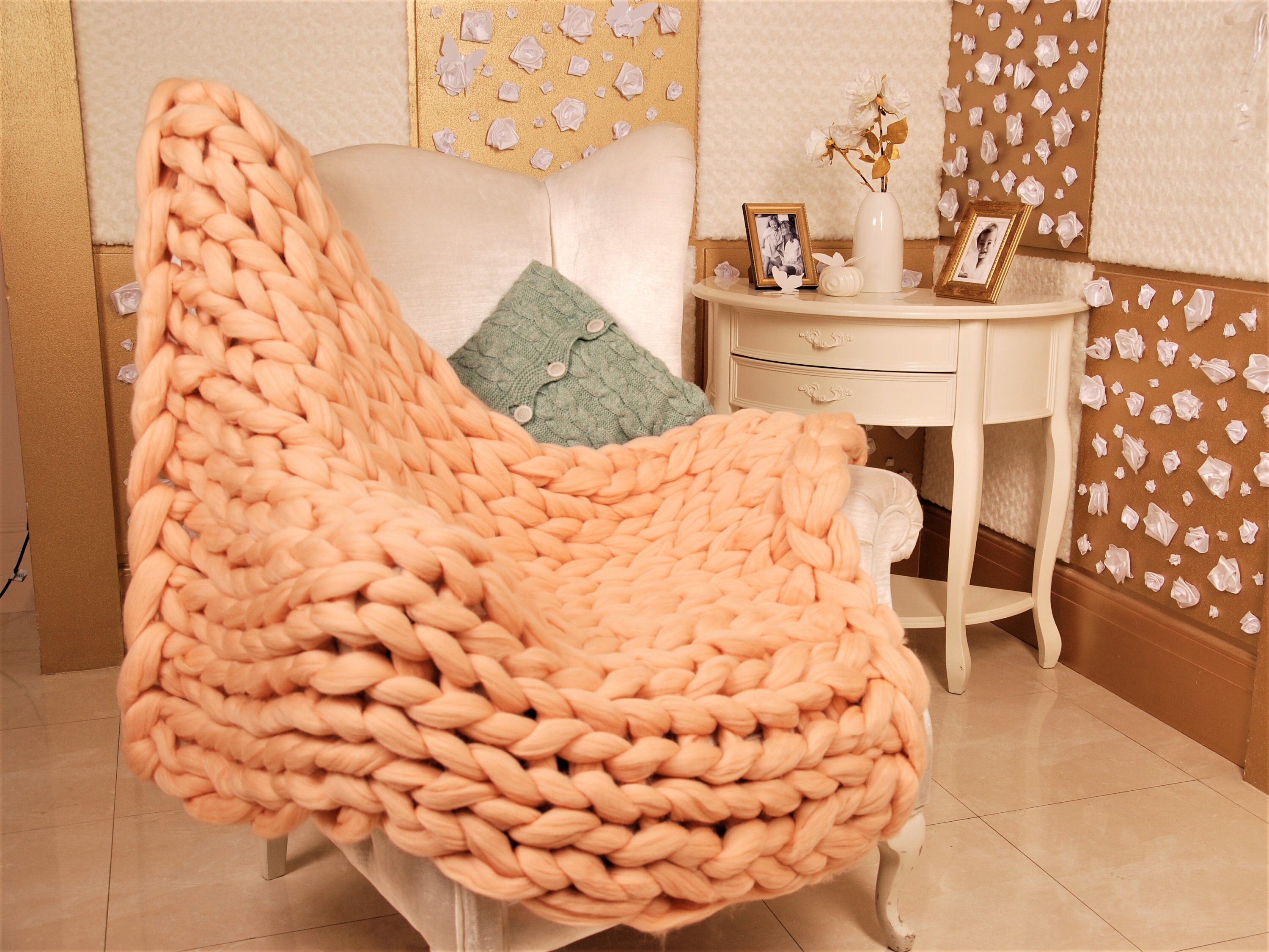 Bulky Wool Blanket Chunky Knit Throw Chunky Yarn Blanket Wool Knit