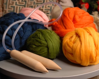 Chunky Merino Wool Yarn, Super Bulky, Giant Knitting, 2.2 lbs