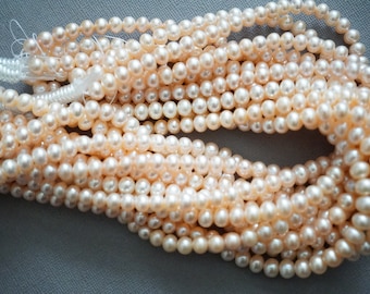 AAA+ Pink Freshwater Pearls, Loose Pearls, Round Pearls, 24 gauge hole, Cultured Pearls, pearl strands, pearl beads, pearls, pearl necklaces