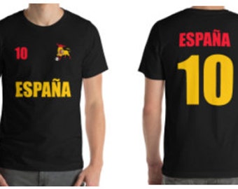 Spain Football Soccer Jersey with BACK PRINT/Espana Soccer Shirt/Football World Cup Spain Shirt/España Soccer Shirt/La Furia Roja/Futbol