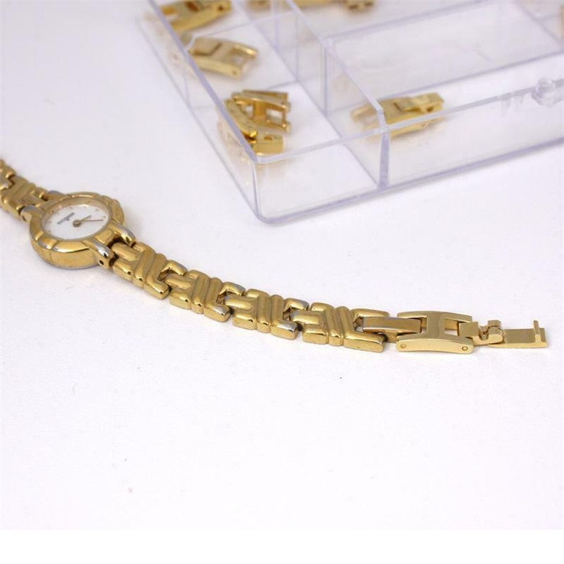 Gold Plated Wrist Watch Band Bracelet Extender With Fold Over Link