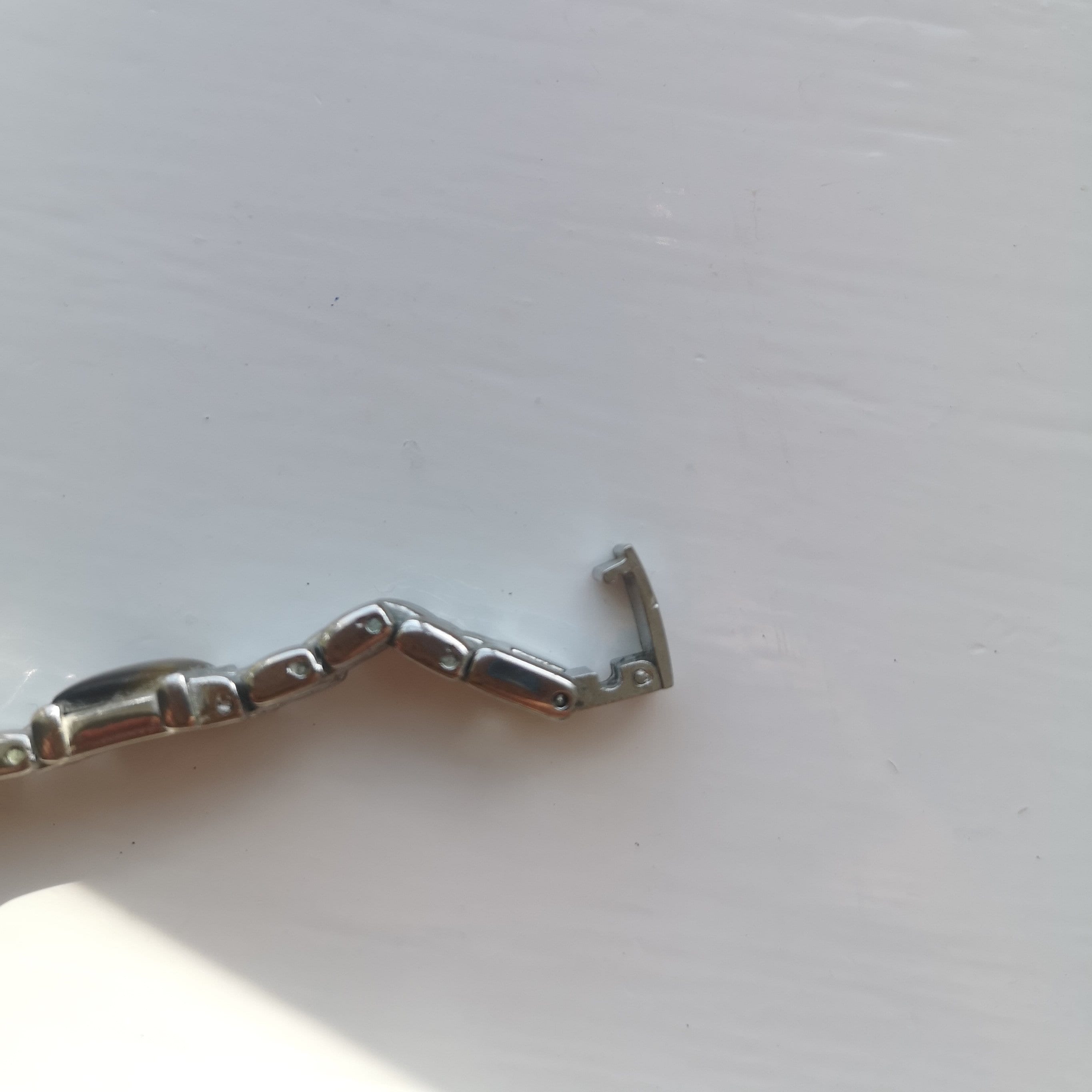 Stainless Steel Silver Wrist Watch Band Bracelet Extender With Fold