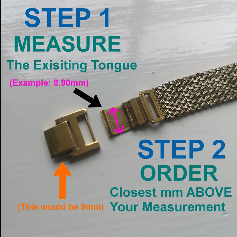 Gold Plated Wrist Watch Band Bracelet Extender with Fold Over Etsy