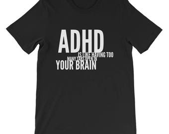 Camiseta ADHD para adultos, presente para ADHD, roupas para ADHD, camiseta para ADHD, camiseta para ADHD, ADHD engraçado, camiseta para saúde mental, camiseta para ADHD masculina, camiseta para ADHD feminina
