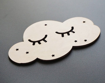 Sleepy Cloud - Kinderzimmerdekoration - Birkensperrholz 20cm