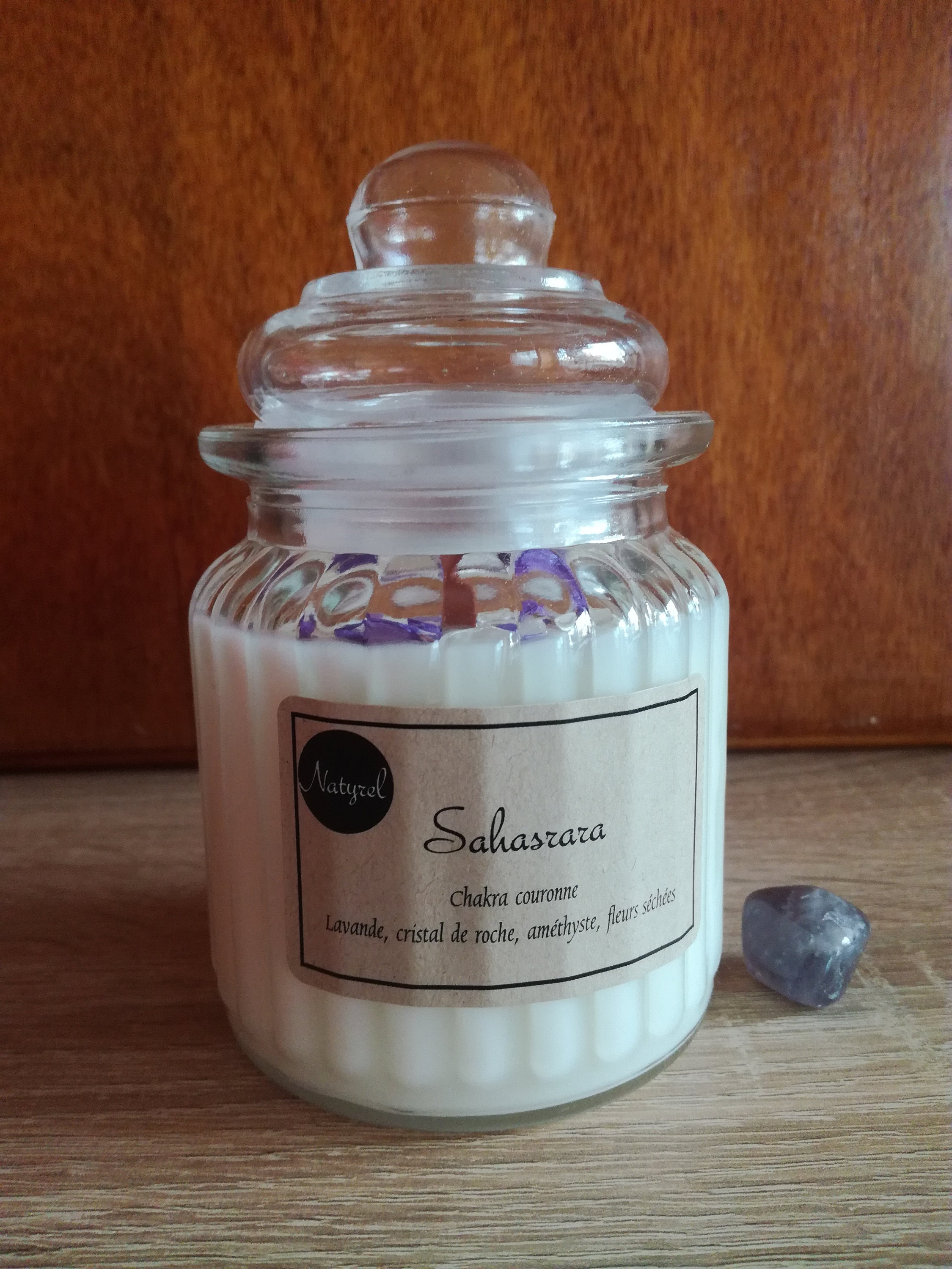 Bougie Sahasrara/ Bougie Chakra Couronne/ Naturelle