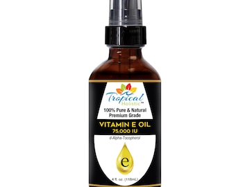 100% Pure Natural Vitamin E Oil 4 oz - Best For Skin, Face, Nails, Hair and Scar