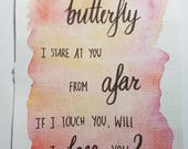 Items Similar To K Pop Bts Butterfly Lyric Watercolour