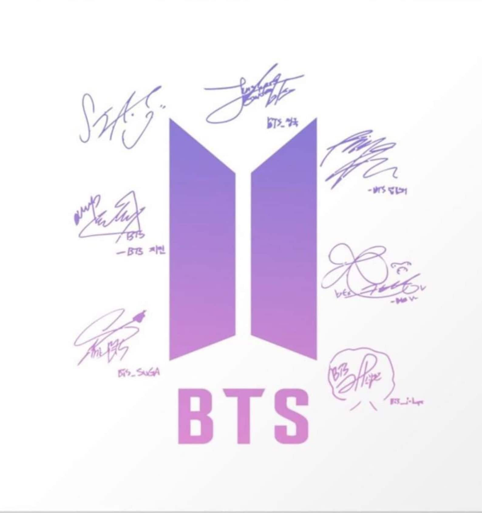 BTS signature Holographic Decal Stickers image 0.