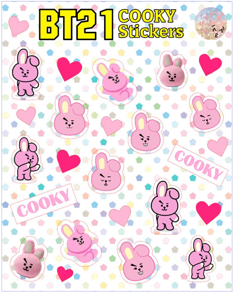 bts bt21 individual character sticker sheet k pop cute