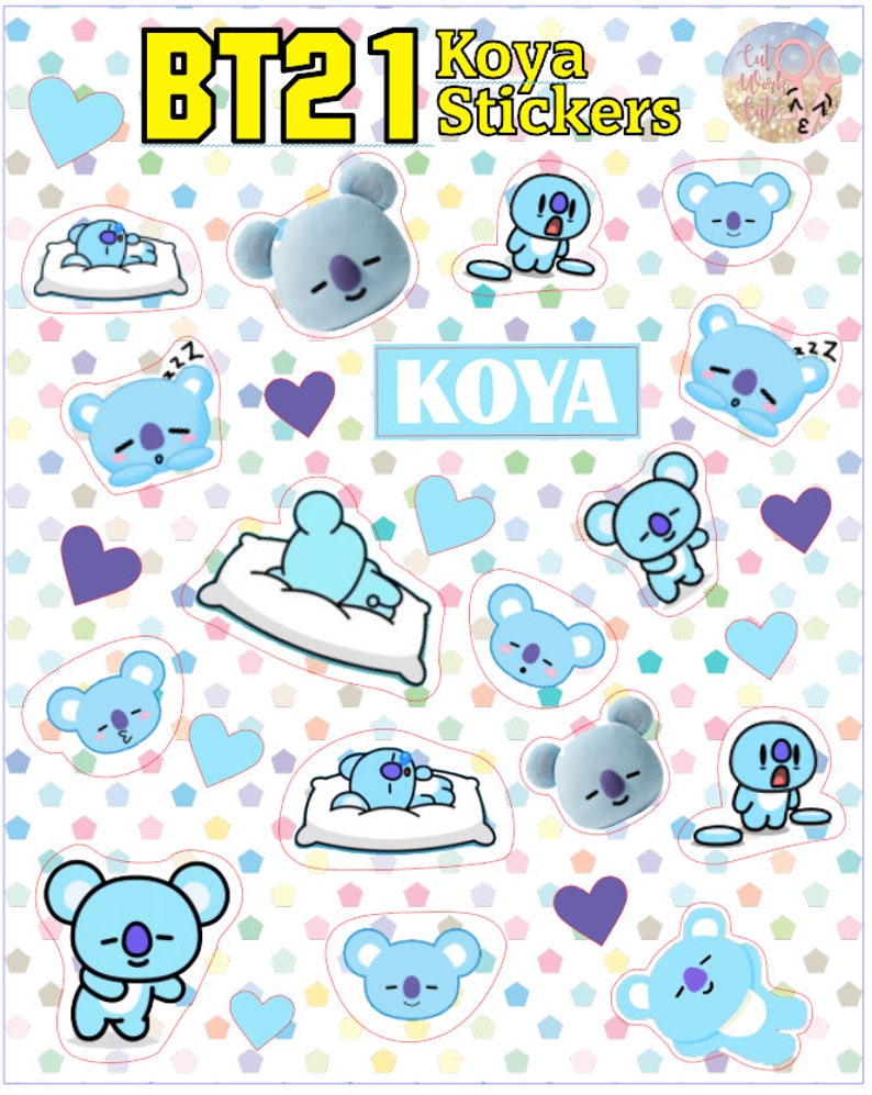 bts bt21 individual character sticker sheet k pop cute