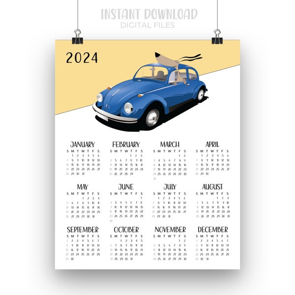 Vw 2024 Calendar Etsy