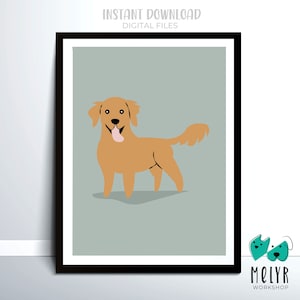 Golden Retriever Print Wall Art Golden Retriever Lover Gift for Golden Retriever Owner Dog Lover Gift Golden Retriever Poster for Nursery
