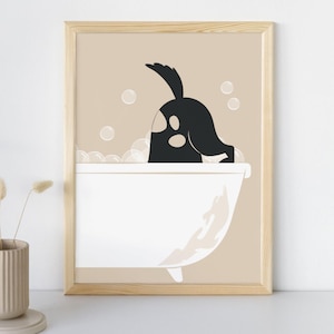 Dog Grooming Drawing. Print Ready Artwork for Groomer&#39;s Salon. Dog Salon Wall Decor. Pet Grooming Salon Wall Art. Bath Time Poster
