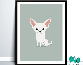 Chihuahua Print. Gift for Chihuahua Lover. Gift for Dog Lover.Chihuahua Poster for Nursery.Downloadable Art. Digital Print.Minimal Dog Print