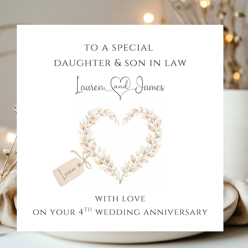 Son and Daughter in Law Anniversary Card - Etsy UK