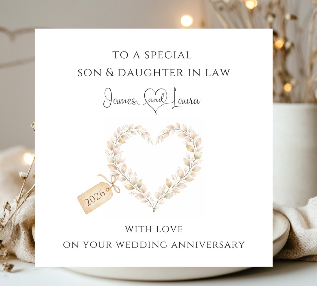 Son Wedding Anniversary Card Son and Daughter and in Law Anniversary ...