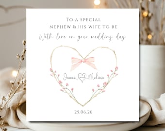Nephew Wedding Card Wedding Day Card Nephew Personalised Card