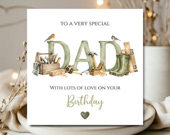 Dad Birthday Card Dad Birthday Card Watercolour Birthday Card for Him