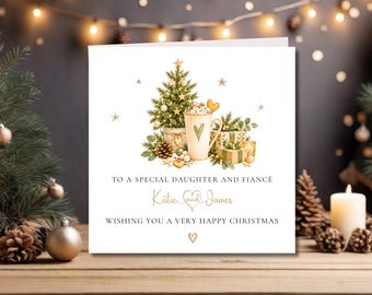 Daughter and Fiance Christmas Card Christmas Card Personalised for Daughter and Fiance