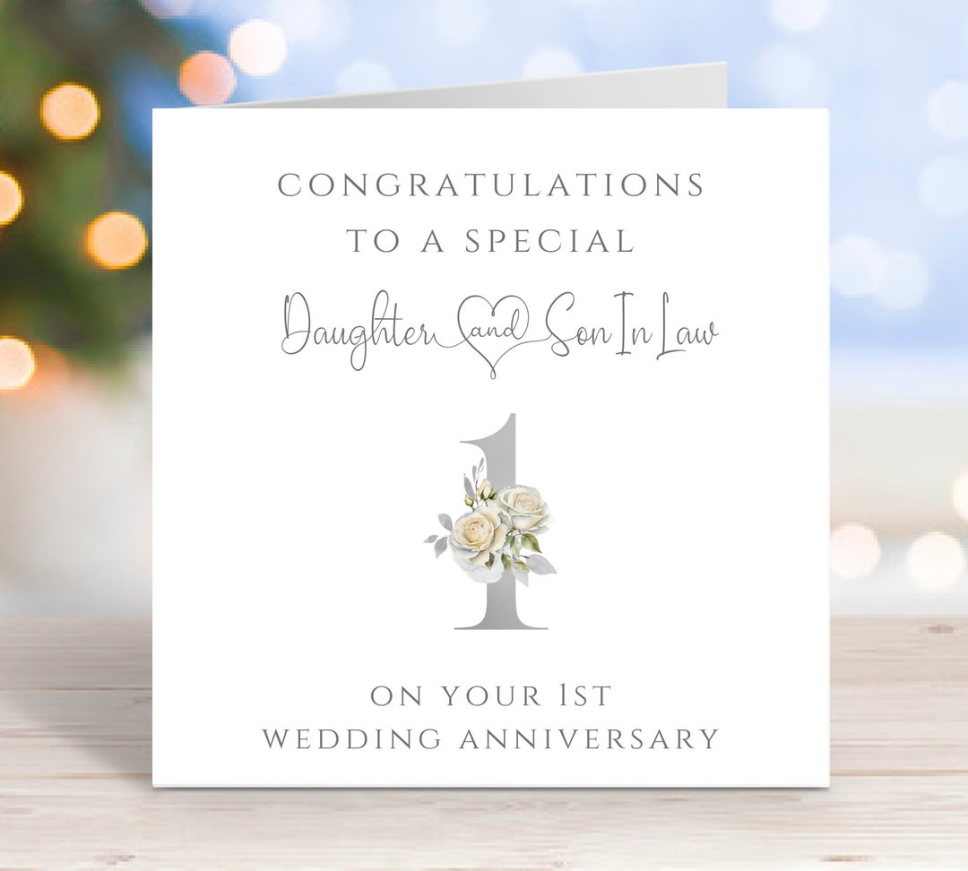 1st Wedding Anniversary Card, Daughter and Son in Law Anniversary Card ...