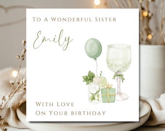 Female Birthday Card for 30th, 40th, 50th Sister, Sister In Law Card Niece Daughter Auntie Mum Female Birthday Personalised Card