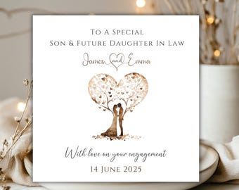 Engagement Card Son and Future Daughter In Law Engaged Card Congratulations On your Engagement Card Son Daughter in Law Card Engagement Card