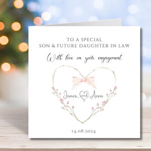 Engagement Card, Son and Future Daughter In Law Engaged Card, Congratulations On your Engagement Card Daughter