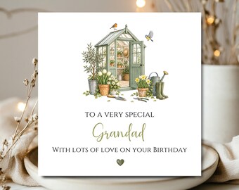 Grandad Birthday Card Grandad Birthday Card Watercolour Birthday Card for Him Gardening Card