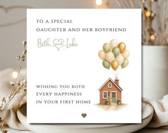 First New Home Card Daughter and Boyfriend Good Luck In Your New Home Card, Congratulations 1st Home Card