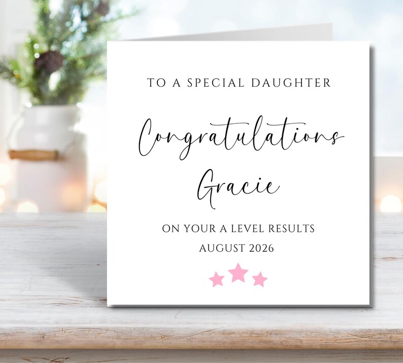 Exam Congratulations Card, Personalised A Level Results Card GCSE ...
