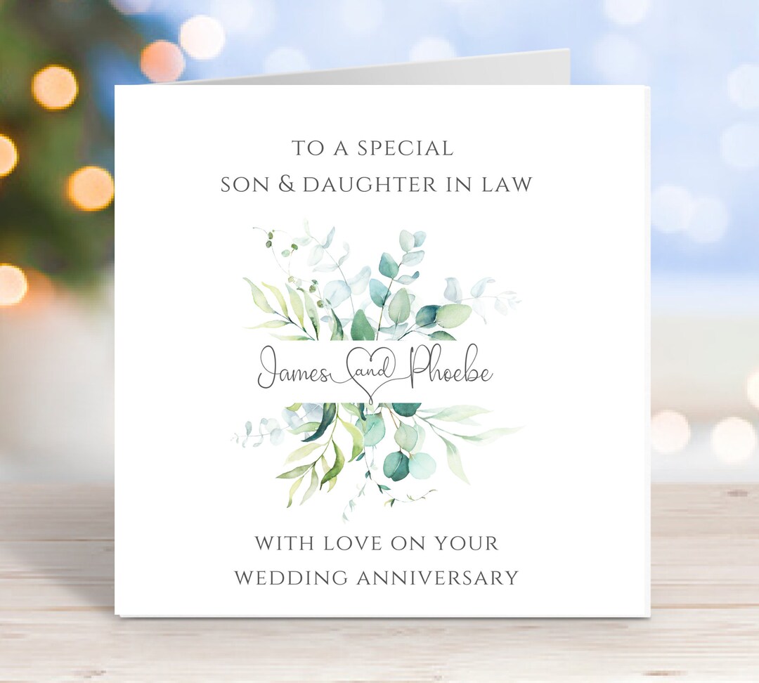 Wedding Anniversary Card, Son and Daughter in Law Anniversary Card ...
