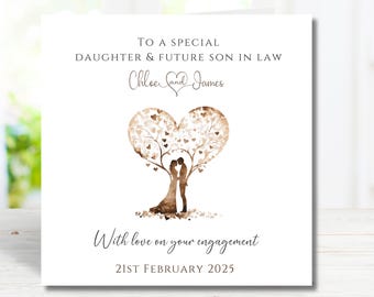 Engagement Card, Daughter and Future Son In Law Engaged Card, Congratulations On your Engagement Card Son and Daughter in Law Card