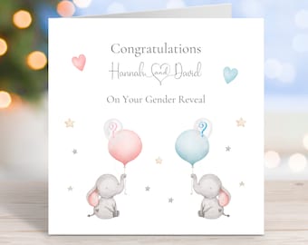 Gender Reveal Card, Pregnancy Congratulations, Mummy & Daddy To Be Card, New Parents To Be Card, Gender Reveal Party Card
