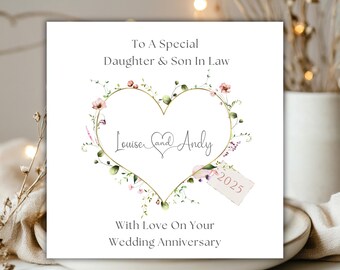 Hunts England Große Jubiläumskarte Zum 3. Hochzeitstag Für Sohn & Schwiegertochter – 21x21 Cm