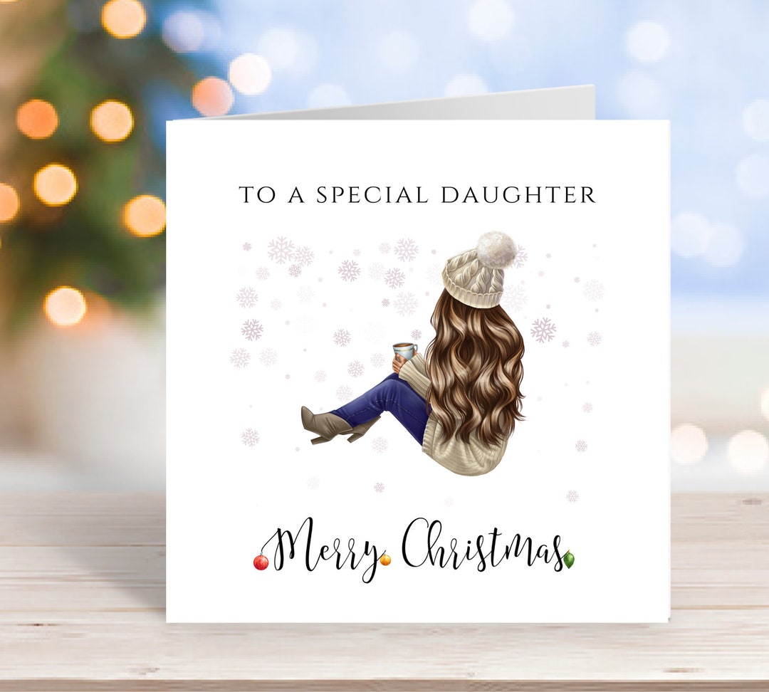 Personalised Christmas Card, Daughter Christmas Card, Girls Christmas ...
