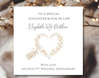 13th Wedding Anniversary Card Lace Anniversary Card Daughter and Son In Law Anniversary Card Son and Daughter In Law 13th Anniversary Card