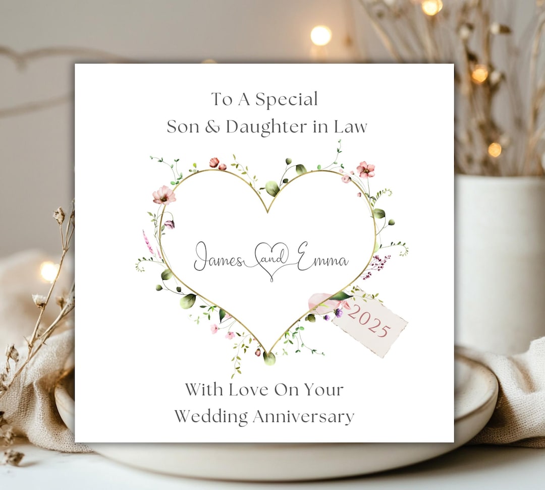 Wedding Anniversary Card Son and Daughter in Law Anniversary Card Son ...