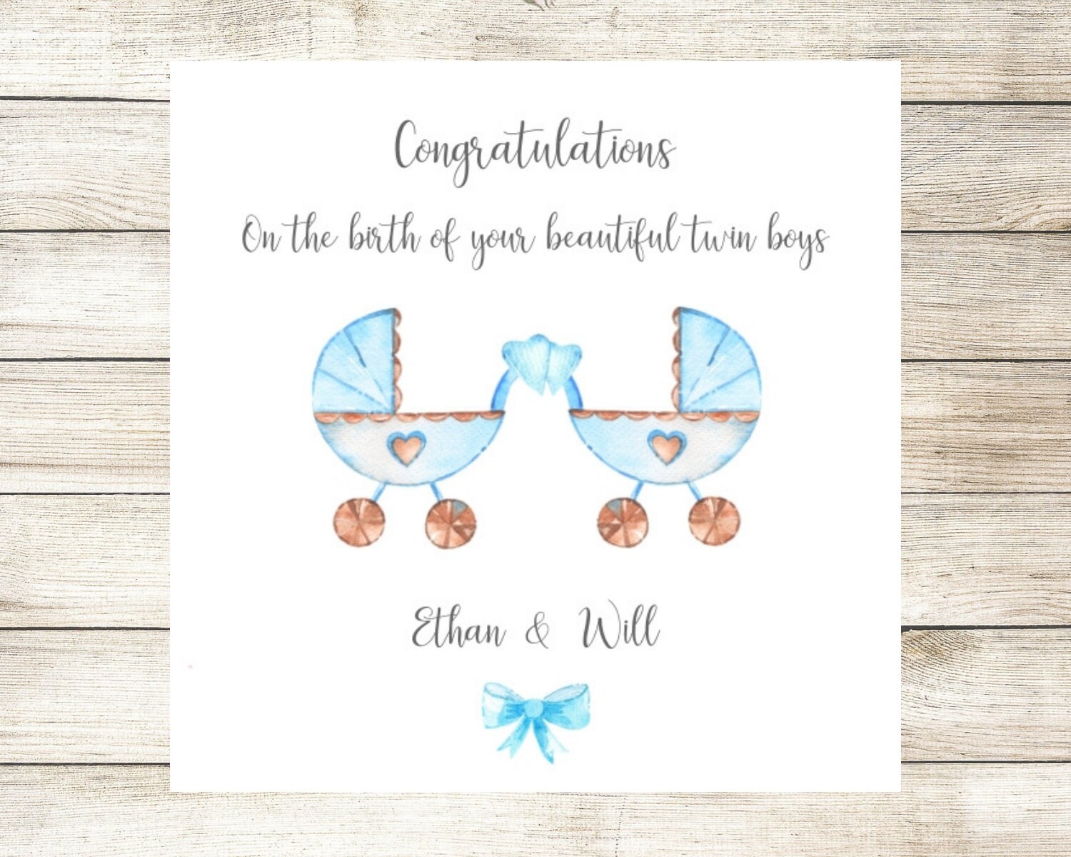 Personalised New Baby Twins Card New Twin Boys Card Handmade - Etsy UK