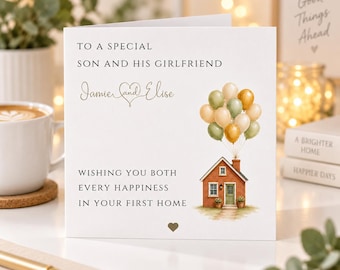 First New Home Card Son and Girlfriend Good Luck In Your New Home Card, Congratulations 1st Home Card
