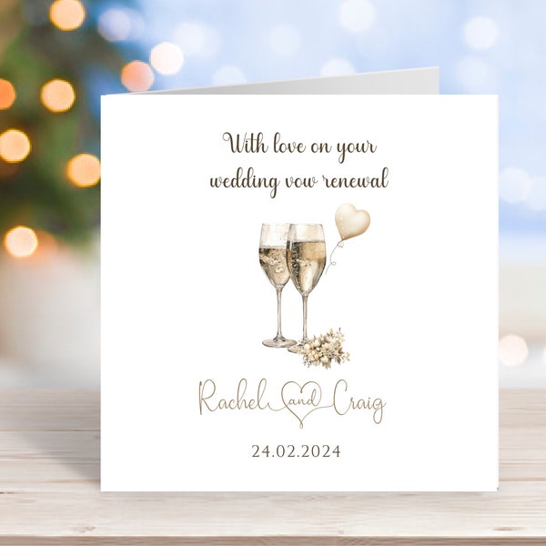 Wedding Vow Renewal Card, Wedding Vows Marriage Renewal Card, Wedding Vow Renewal Ceremony Congratulations Card