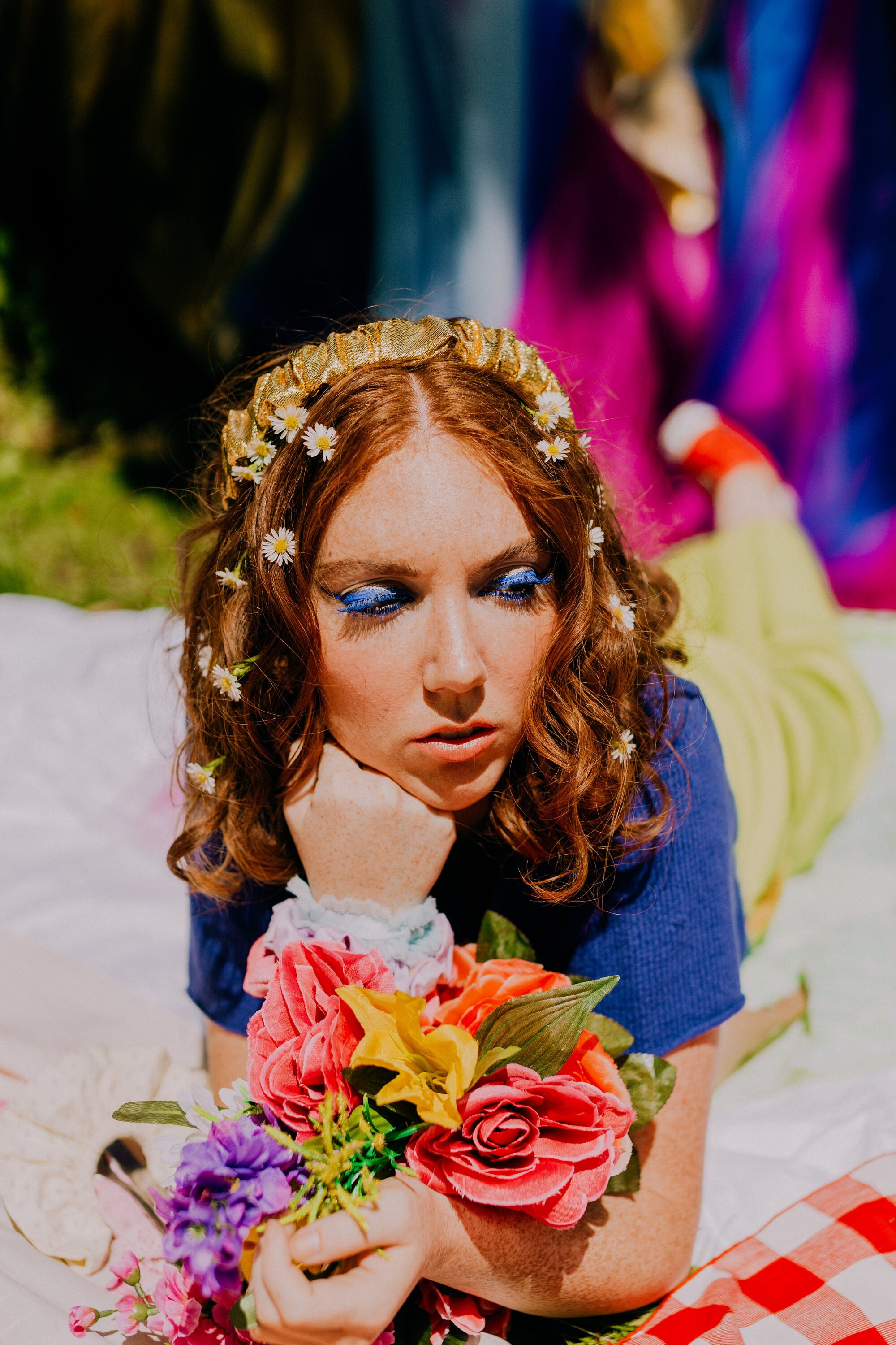 Upcycled Gold Scrunchie Headband: Funky Maximalist Ruffle 
