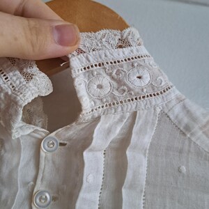 Edwardian Cotton Blouse - Historical Vintage - Antique - Size Medium - Shirtwaist