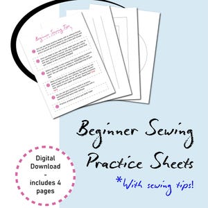 Practice Sewing Templates - Sewing Practice Pages - Beginner Sewing Papers - Learn To Sew Kit - Digital Sewing Guide - Sewing 101