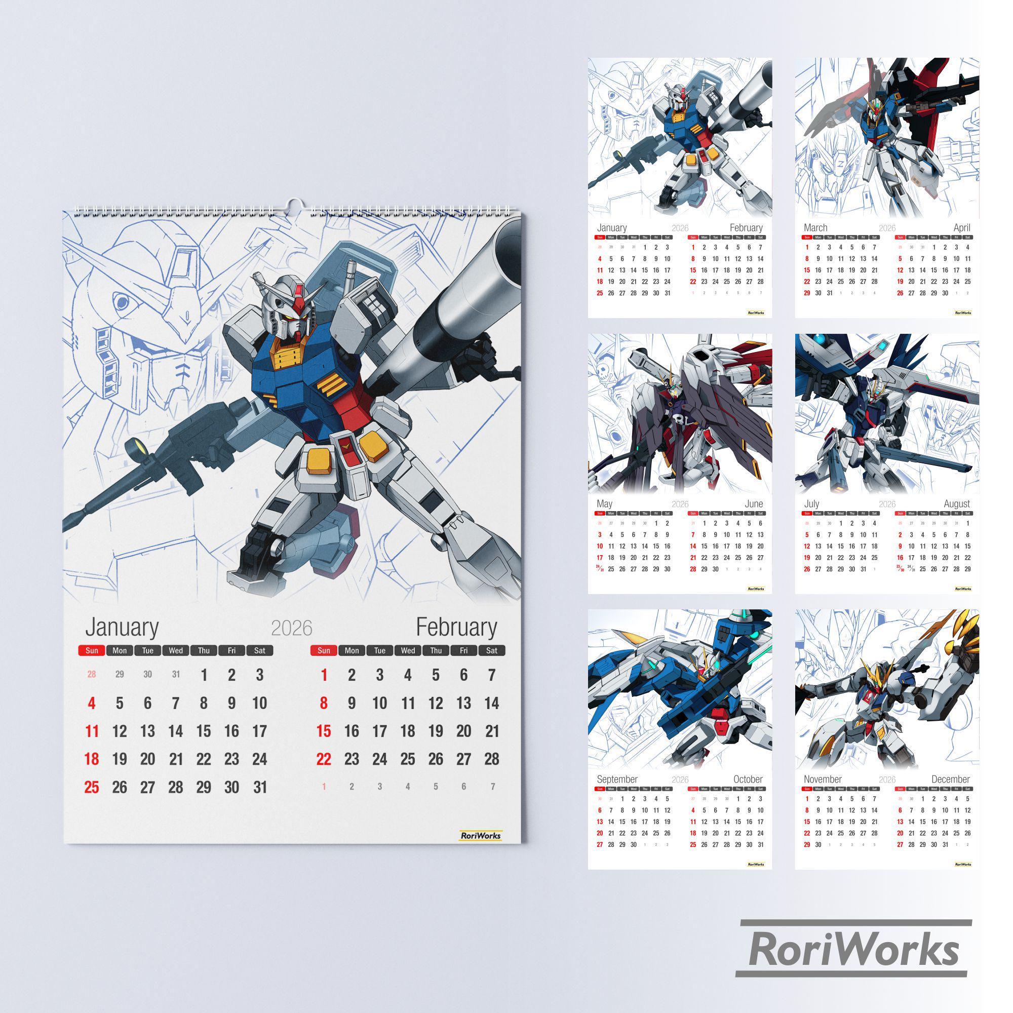 Wall Calendar 2026 - Gundam - Etsy