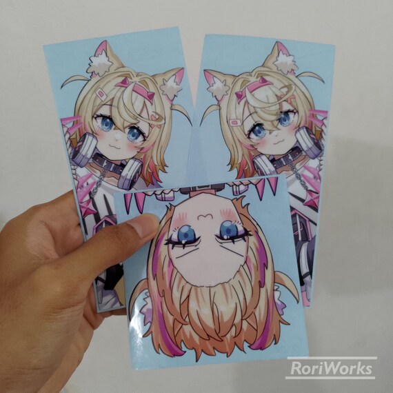 Mococo Abyssgard - Anime Peeking Sticker - Etsy