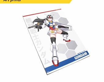 Impresión artística de anime de Gundam Girl