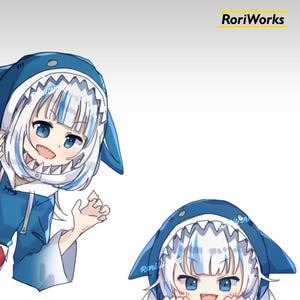 Gawr Gura [hololive] - Anime Peeking Sticker