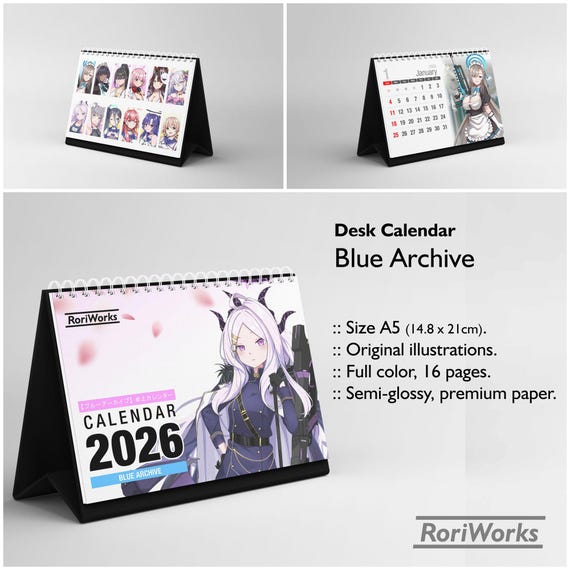 2026年卓上カレンダー - ブルーアーカイブ - Etsy 日本