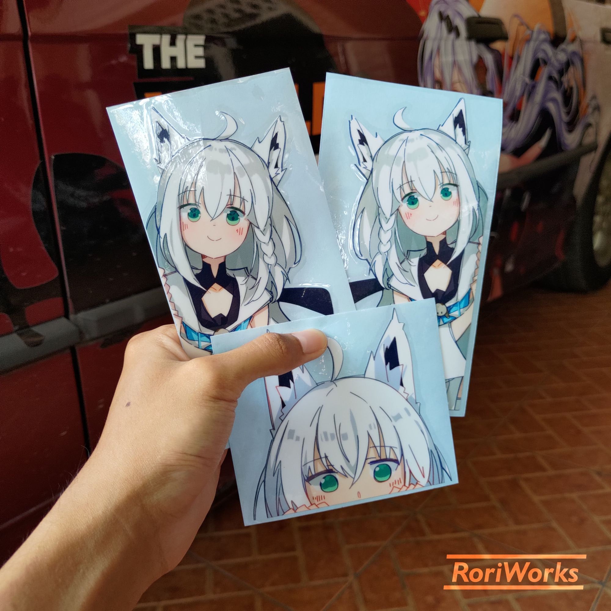 白上フブキ - アニメのぞき見ステッカー - Etsy 日本